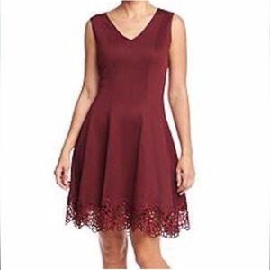 NWT Chetta B burgundy midi party dress 18W